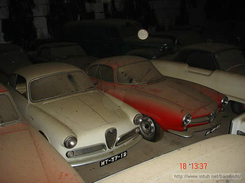 cars in the barn