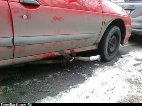 Exhaust pipe dragging? 