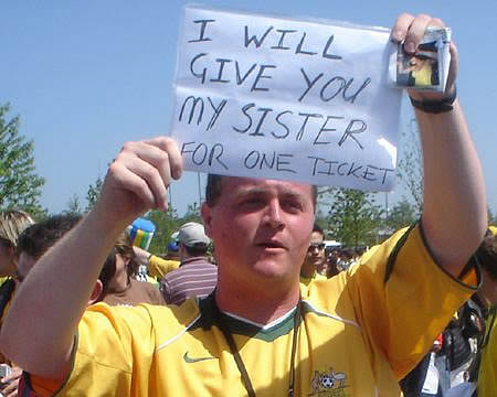 DESPERATE FOR A TICKET TO THE WORLD CUP
